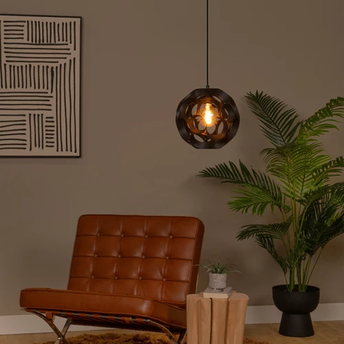 Lucide HANNELORE - Hanglamp - Ø 30 cm - 1xE27 - Zwart - sfeer 1